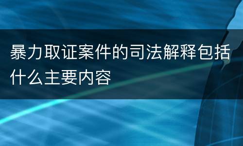 暴力取证案件的司法解释包括什么主要内容