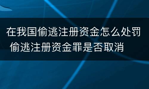 在我国偷逃注册资金怎么处罚 偷逃注册资金罪是否取消