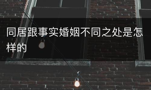 同居跟事实婚姻不同之处是怎样的
