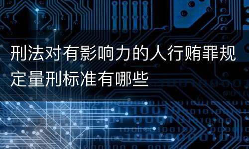 刑法对有影响力的人行贿罪规定量刑标准有哪些