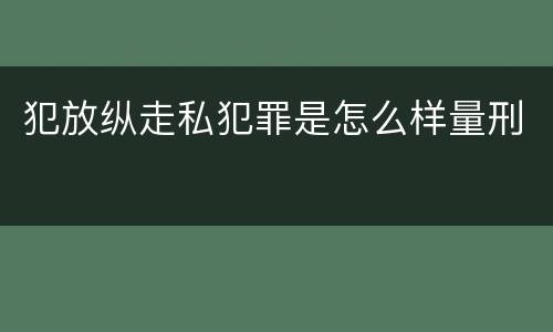 犯放纵走私犯罪是怎么样量刑