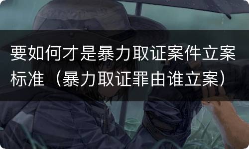 要如何才是暴力取证案件立案标准（暴力取证罪由谁立案）