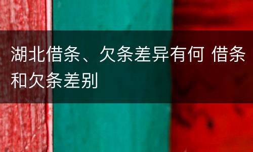 湖北借条、欠条差异有何 借条和欠条差别