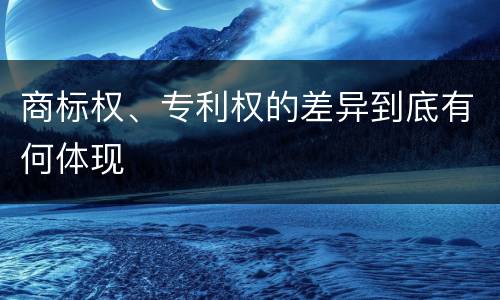 商标权、专利权的差异到底有何体现