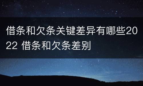 借条和欠条关键差异有哪些2022 借条和欠条差别