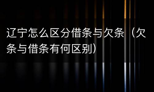 辽宁怎么区分借条与欠条（欠条与借条有何区别）