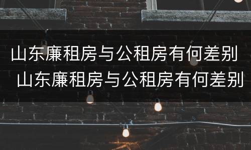 山东廉租房与公租房有何差别 山东廉租房与公租房有何差别呢