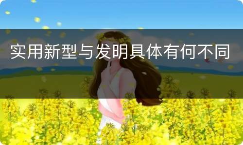 实用新型与发明具体有何不同