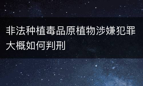 非法种植毒品原植物涉嫌犯罪大概如何判刑