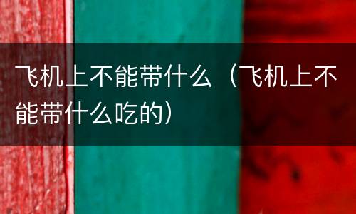 飞机上不能带什么（飞机上不能带什么吃的）