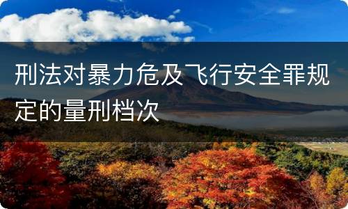 刑法对暴力危及飞行安全罪规定的量刑档次