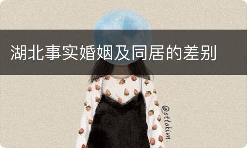 湖北事实婚姻及同居的差别