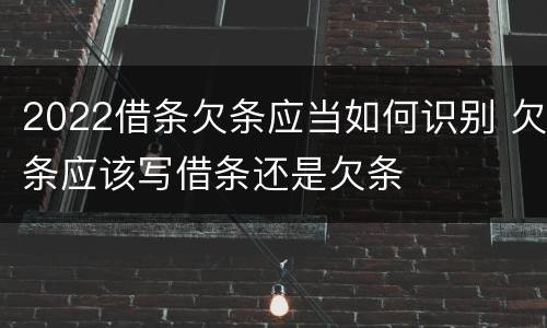 2022借条欠条应当如何识别 欠条应该写借条还是欠条