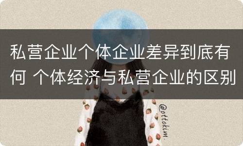 私营企业个体企业差异到底有何 个体经济与私营企业的区别