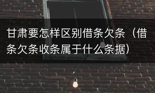 甘肃要怎样区别借条欠条（借条欠条收条属于什么条据）