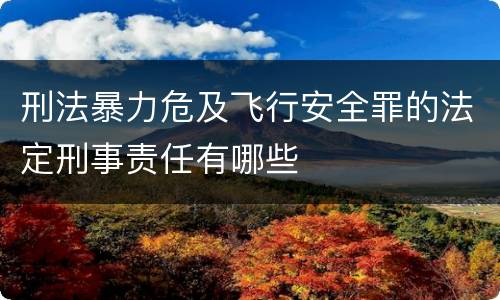 刑法暴力危及飞行安全罪的法定刑事责任有哪些