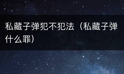 私藏子弹犯不犯法（私藏子弹什么罪）