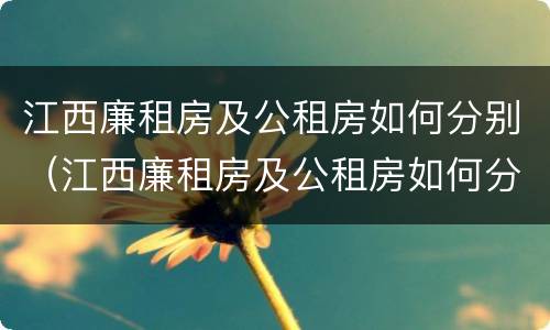 江西廉租房及公租房如何分别（江西廉租房及公租房如何分别申请）