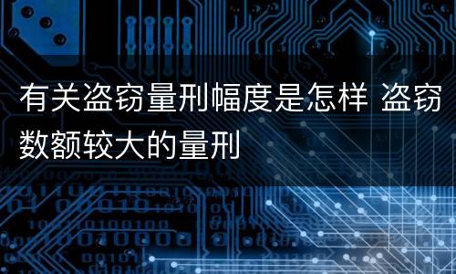 有关盗窃量刑幅度是怎样 盗窃数额较大的量刑