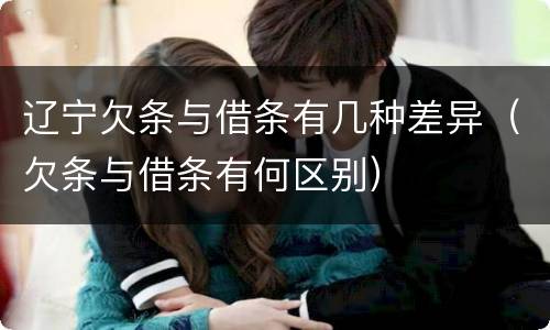 辽宁欠条与借条有几种差异（欠条与借条有何区别）