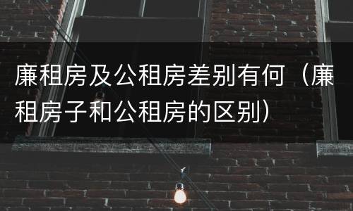 廉租房及公租房差别有何（廉租房子和公租房的区别）