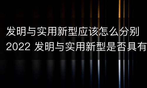发明与实用新型应该怎么分别2022 发明与实用新型是否具有实用性