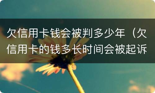欠信用卡钱会被判多少年（欠信用卡的钱多长时间会被起诉）