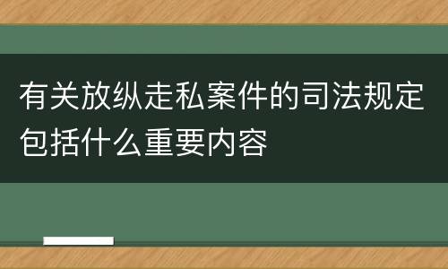 有关放纵走私案件的司法规定包括什么重要内容