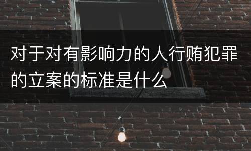 对于对有影响力的人行贿犯罪的立案的标准是什么