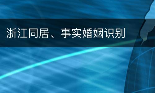 浙江同居、事实婚姻识别