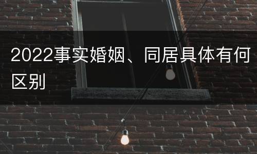 2022事实婚姻、同居具体有何区别