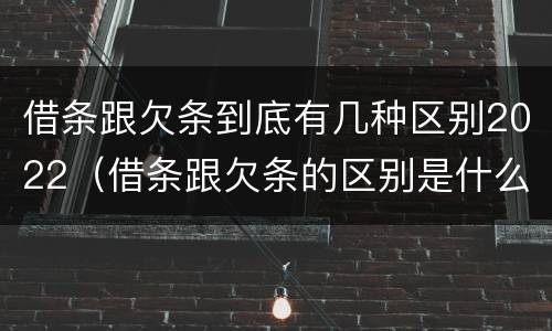 借条跟欠条到底有几种区别2022（借条跟欠条的区别是什么）