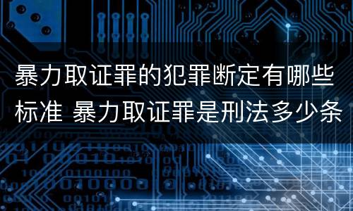 暴力取证罪的犯罪断定有哪些标准 暴力取证罪是刑法多少条