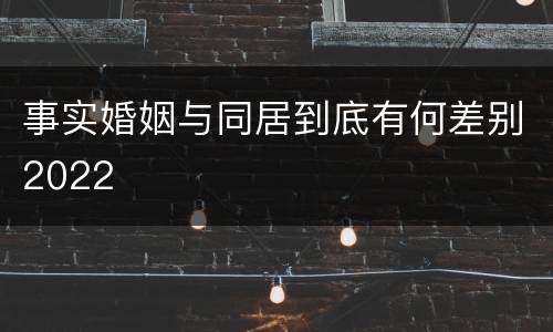 事实婚姻与同居到底有何差别2022
