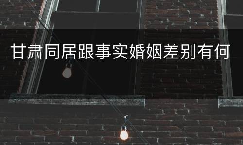 甘肃同居跟事实婚姻差别有何