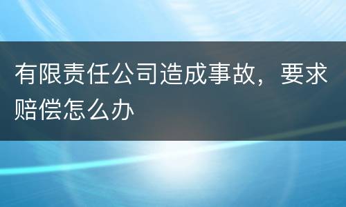 有限责任公司造成事故，要求赔偿怎么办