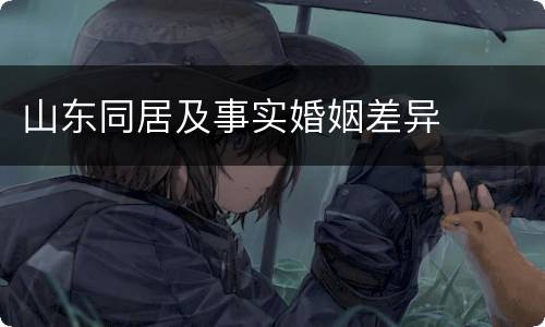 山东同居及事实婚姻差异
