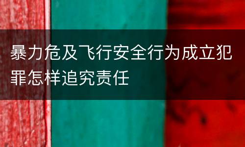 暴力危及飞行安全行为成立犯罪怎样追究责任