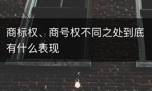 商标权、商号权不同之处到底有什么表现