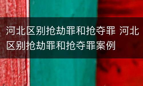 河北区别抢劫罪和抢夺罪 河北区别抢劫罪和抢夺罪案例