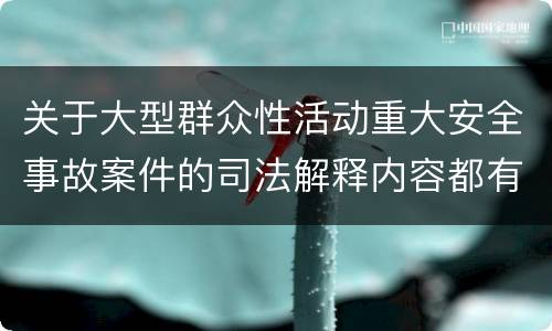 关于大型群众性活动重大安全事故案件的司法解释内容都有哪些