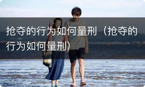 抢夺的行为如何量刑（抢夺的行为如何量刑）