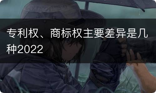 专利权、商标权主要差异是几种2022