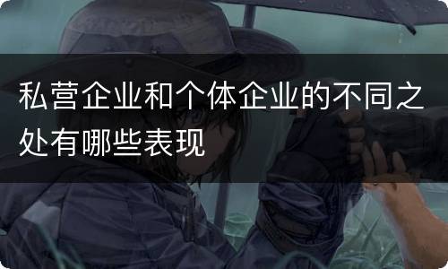 私营企业和个体企业的不同之处有哪些表现