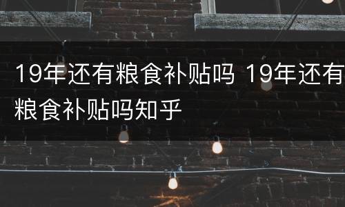 19年还有粮食补贴吗 19年还有粮食补贴吗知乎