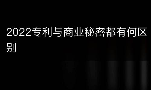 2022专利与商业秘密都有何区别