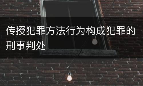 传授犯罪方法行为构成犯罪的刑事判处