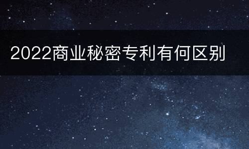 2022商业秘密专利有何区别