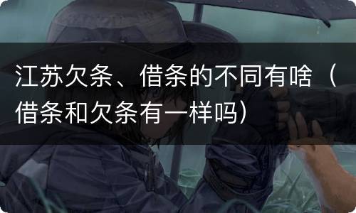 江苏欠条、借条的不同有啥（借条和欠条有一样吗）