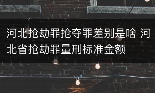 河北抢劫罪抢夺罪差别是啥 河北省抢劫罪量刑标准金额